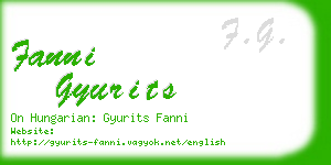 fanni gyurits business card